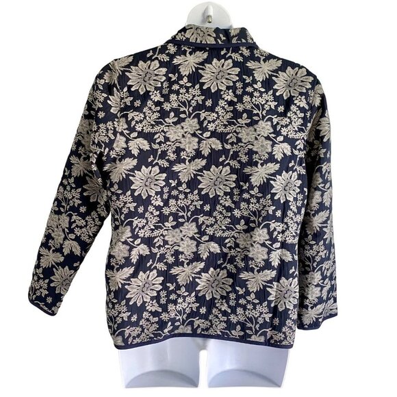 Draper’s & Damon’s Button Up Jacket Blue White Floral Size XL NEW NWT - Picture 6 of 8